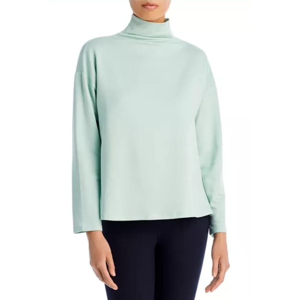 NWT Eileen Fisher Funnel Neck Top in Pool Size X-Small